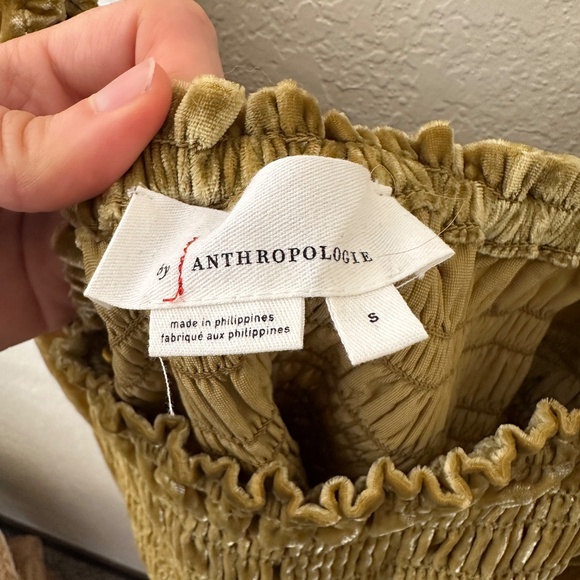 Anthropologie Puff-Sleeved Velvet Blouse Size Small - Picture 6 of 6